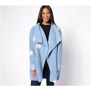 Bumblebella by Jill Martin Regular Sherpa Cascading Cardigan StarFadedDenim,XL